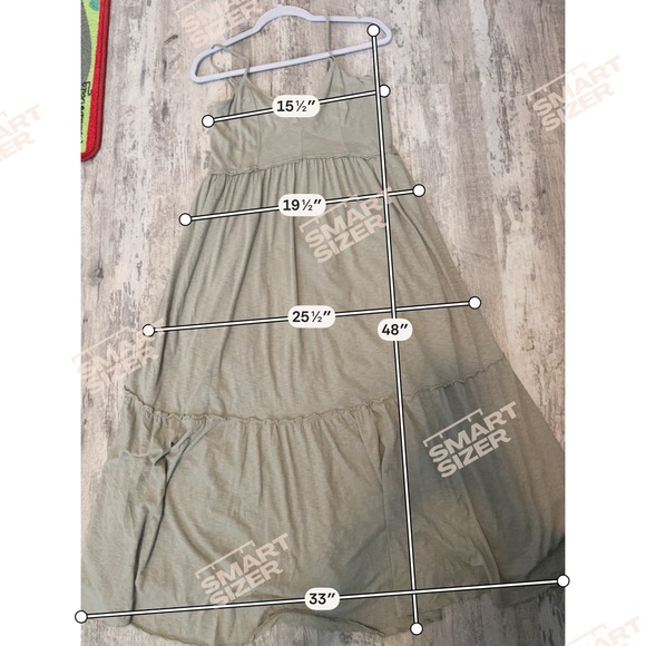 American Eagle Outfitters Sage Green tiered midi Dress size large - Picture 12 of 12